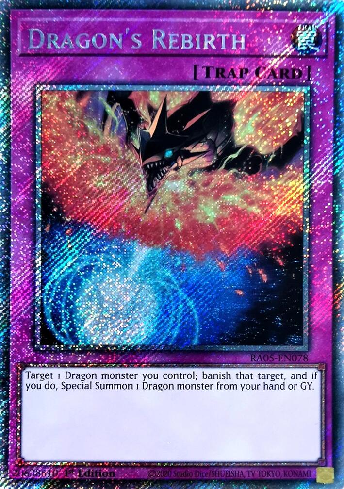 Dragon's Rebirth (Platinum Secret Rare) [RA05-EN078] Platinum Secret Rare | Black Swamp Games