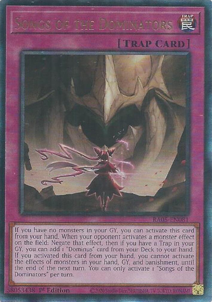 Songs of the Dominators (Ultimate Rare) [RA05-EN081] Ultimate Rare | Black Swamp Games