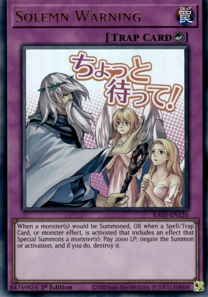 Solemn Warning [RA05-EN126] Ultra Rare | Black Swamp Games