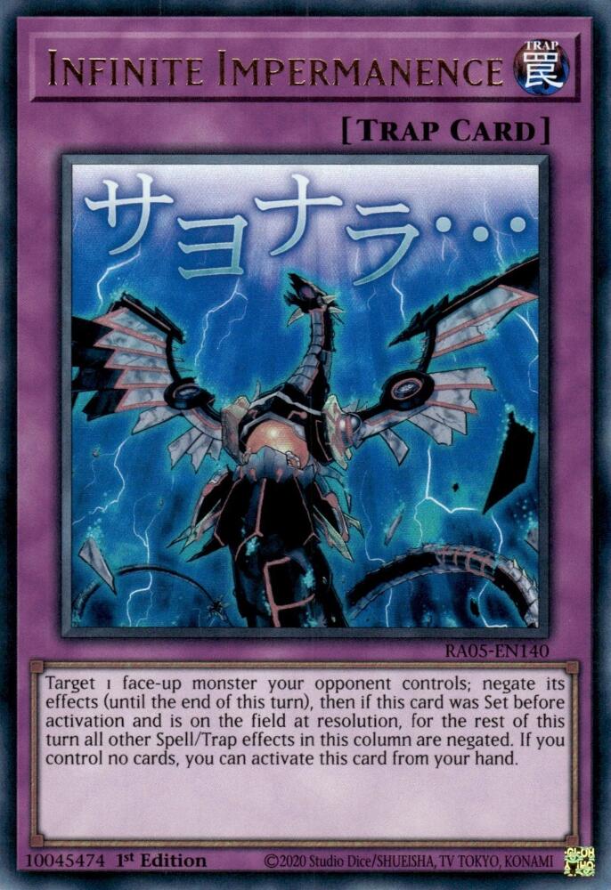 Infinite Impermanence [RA05-EN140] Ultra Rare | Black Swamp Games