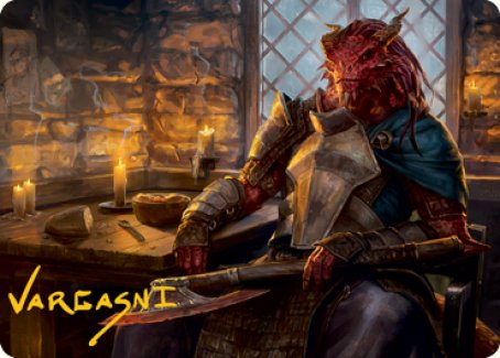 Jaded Sell-Sword Art Card (Gold-Stamped Signature) [Dungeons & Dragons: Adventures in the Forgotten Realms Art Series] | Black Swamp Games