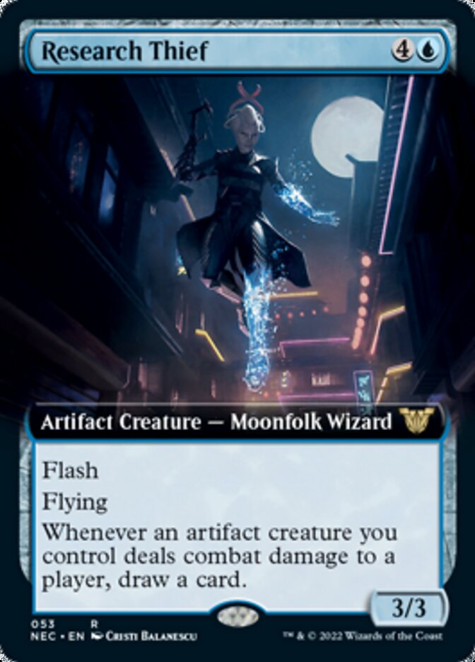 Research Thief (Extended Art) [Kamigawa: Neon Dynasty Commander] | Black Swamp Games