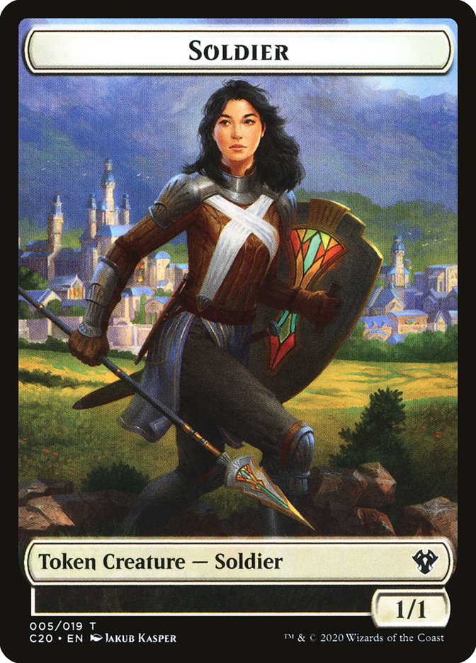 Human Soldier (005) // Drake Double-Sided Token [Commander 2020 Tokens] | Black Swamp Games