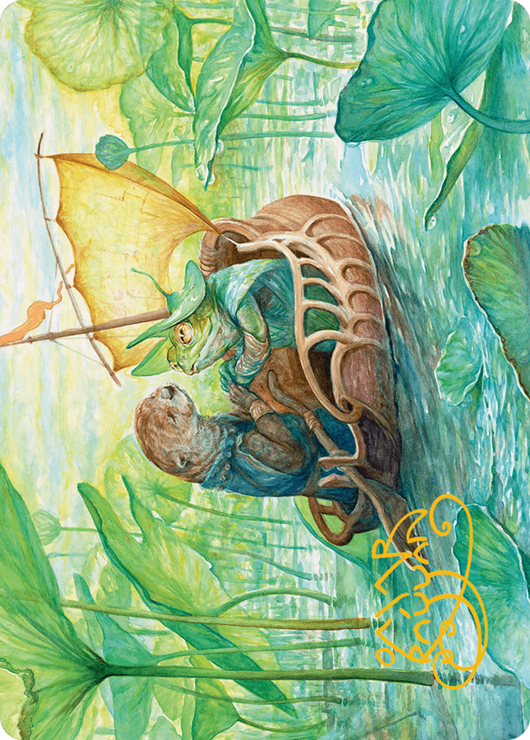 Run Away Together Art Card (Gold-Stamped Signature) [Bloomburrow Art Series] | Black Swamp Games