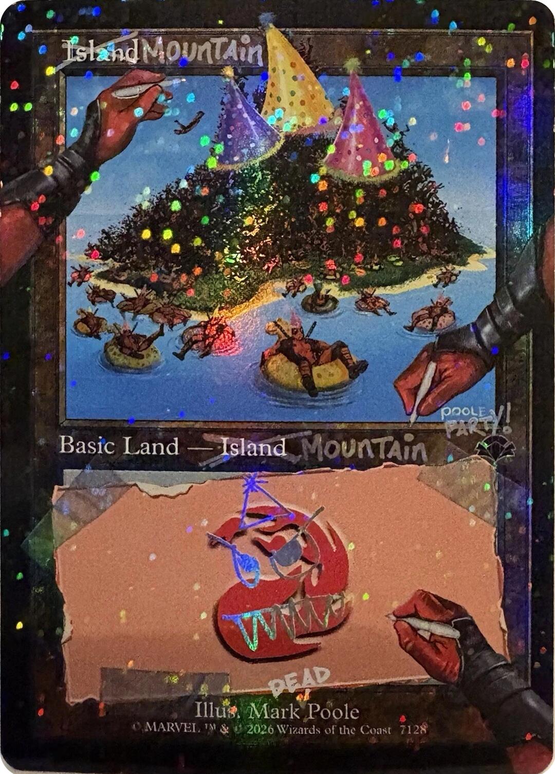 Mountain (7128) (Pool Party Foil) [Secret Lair Drop Series] | Black Swamp Games