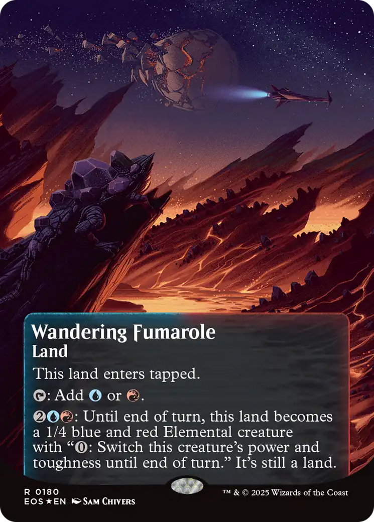 Wandering Fumarole (0180) (Borderless) (Galaxy Foil) [Edge of Eternities: Stellar Sights] | Black Swamp Games