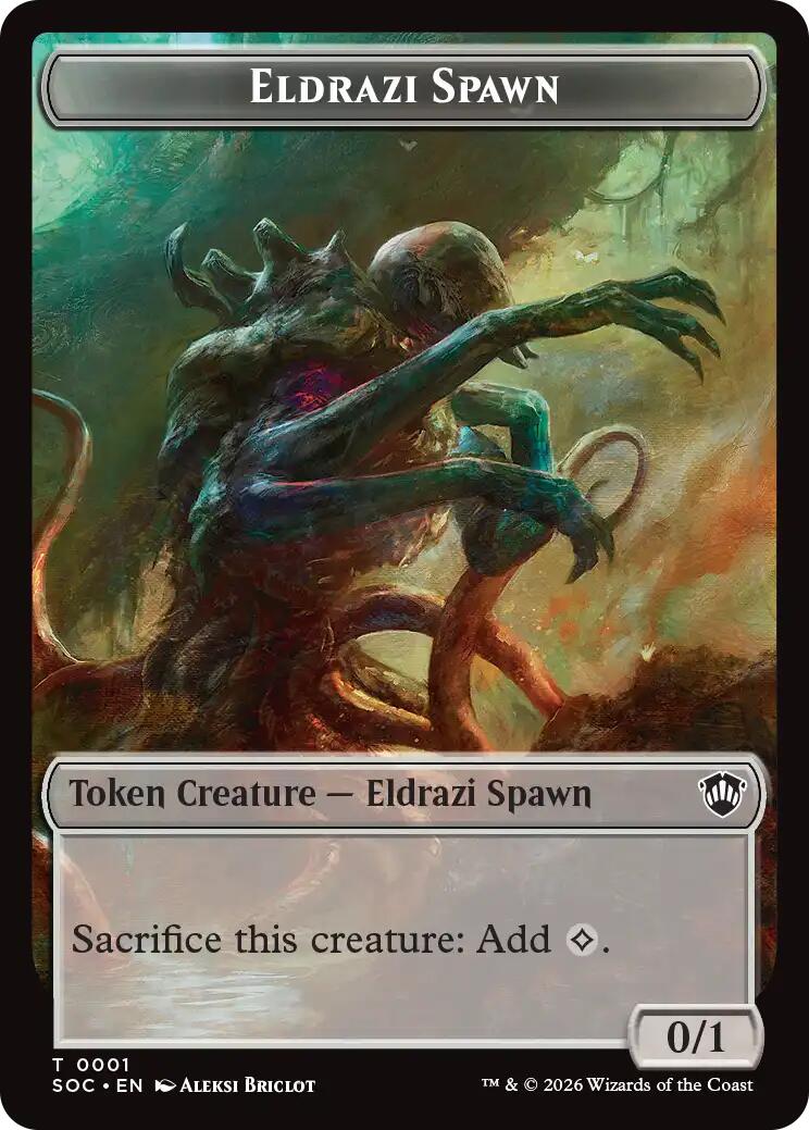 Eldrazi Spawn // Worm Double-Sided Token [Secrets of Strixhaven Commander Tokens] | Black Swamp Games