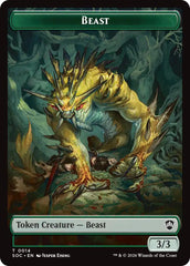 Beast // Fractal (0004) Double-Sided Token [Secrets of Strixhaven Commander Tokens] | Black Swamp Games