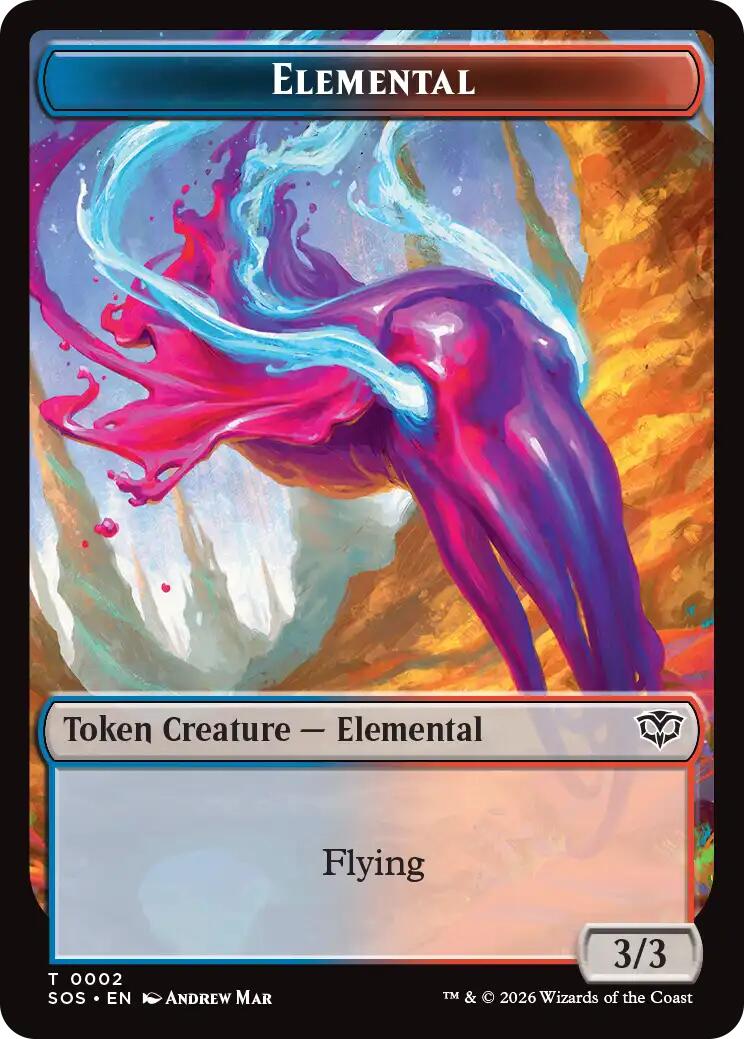 Dragon Illusion // Elemental (0002) Double-Sided Token [Secrets of Strixhaven Commander Tokens] | Black Swamp Games