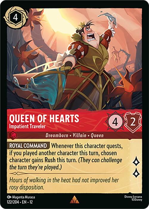 Queen of Hearts - Impatient Traveler (122/204) [Wilds Unknown] | Black Swamp Games