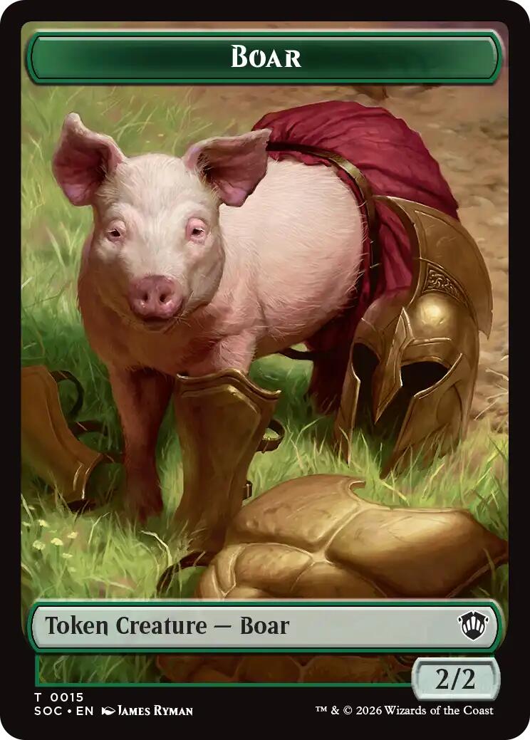 Boar // Frog Lizard Double-Sided Token [Secrets of Strixhaven Commander Tokens] | Black Swamp Games