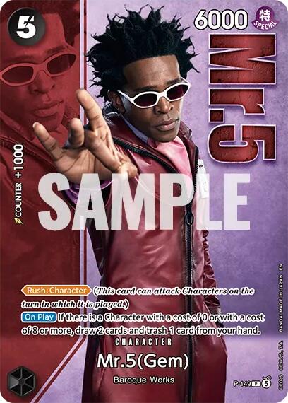 Mr.5 (Gem) - P-149 (Premium Card Collection -Live Action Edition Vol.2 Baroque Works-) [One Piece Promotion Cards] | Black Swamp Games
