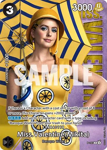 Miss.Valentine (Mikita) - P-147 (Premium Card Collection -Live Action Edition Vol.2 Baroque Works-) [One Piece Promotion Cards] | Black Swamp Games