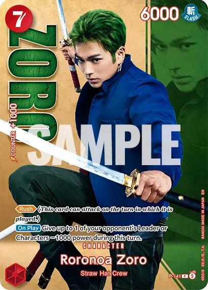 Roronoa Zoro (P-141) (Premium Card Collection -Live Action Edition Vol.2 Straw Hat Crew-) [One Piece Promotion Cards] | Black Swamp Games