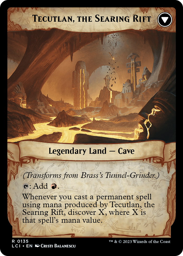 Brass's Tunnel-Grinder // Tecutlan, the Searing Rift [The Lost Caverns of Ixalan Prerelease Cards] | Black Swamp Games