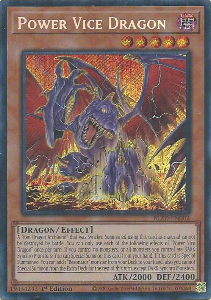 Power Vice Dragon [BLZD-EN002] Secret Rare | Black Swamp Games