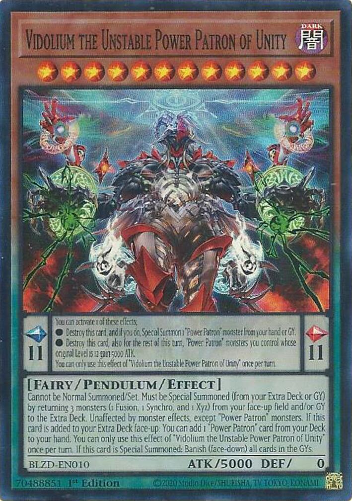 Vidolium the Unstable Power Patron of Unity [BLZD-EN010] Super Rare | Black Swamp Games