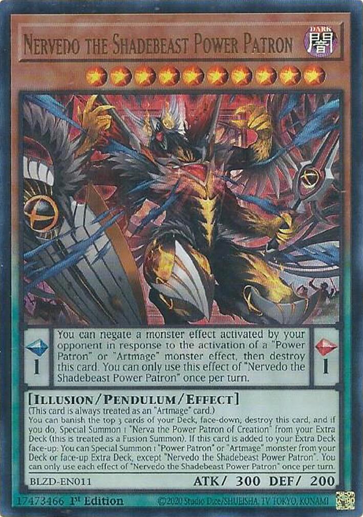 Nervedo the Shadebeast Power Patron [BLZD-EN011] Ultra Rare | Black Swamp Games