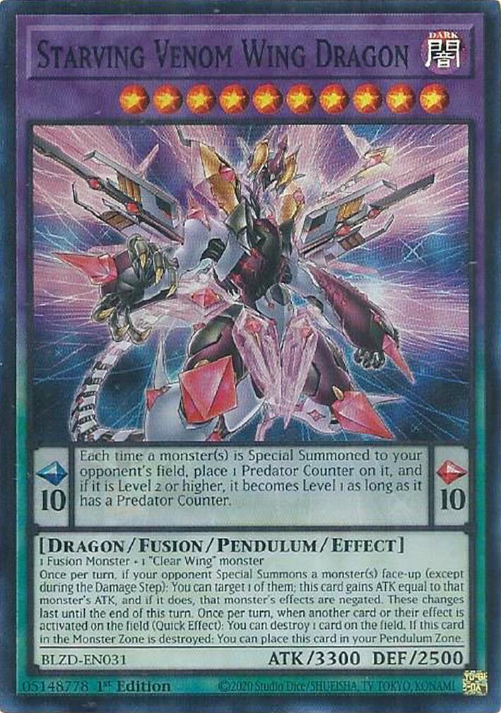 Starving Venom Wing Dragon [BLZD-EN031] Super Rare | Black Swamp Games