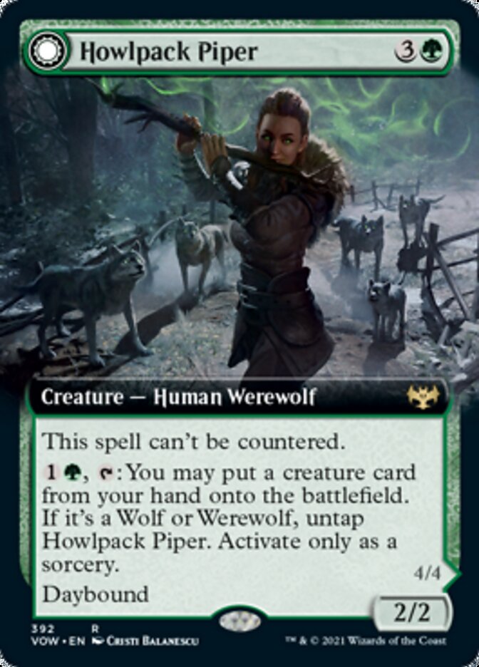 Howlpack Piper // Wildsong Howler (Extended Art) [Innistrad: Crimson Vow] | Black Swamp Games