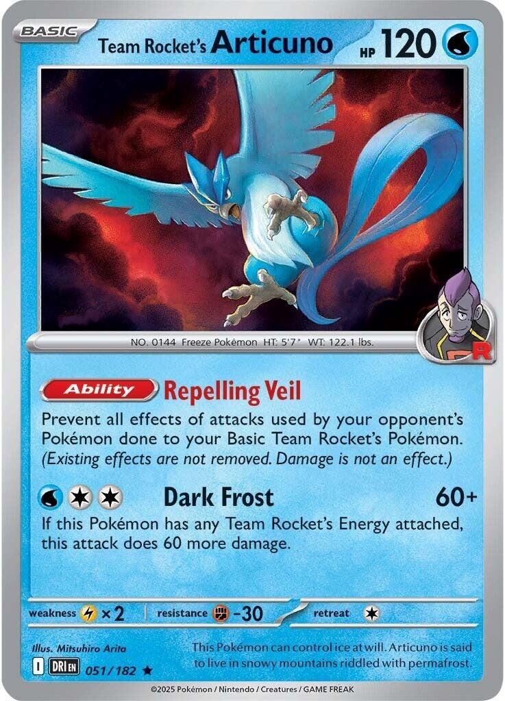 Team Rocket's Articuno (051/182) (Non-Holo) (Deck Exclusive) [Scarlet & Violet: Destined Rivals] | Black Swamp Games