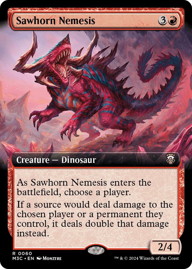 Sawhorn Nemesis (Extended Art) (Ripple Foil) [Modern Horizons 3 Commander] | Black Swamp Games