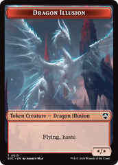 Dragon Illusion // Elemental (0019) Double-Sided Token [Secrets of Strixhaven Commander Tokens] | Black Swamp Games
