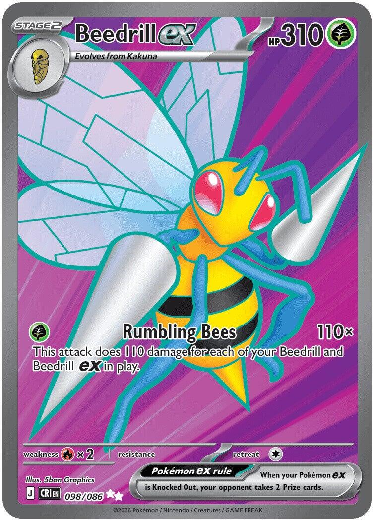 Beedrill ex (098/086) [Mega Evolution: Chaos Rising] | Black Swamp Games