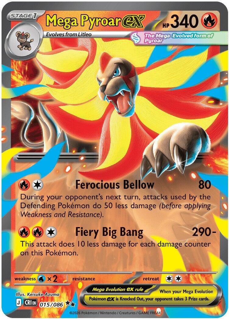 Mega Pyroar ex (015/086) [Mega Evolution: Chaos Rising] | Black Swamp Games