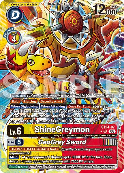 ShineGreymon // GeoGrey Sword [ST24-07] (Dual Revolution Release Event Winner) [Dual Revolution Release Event] | Black Swamp Games
