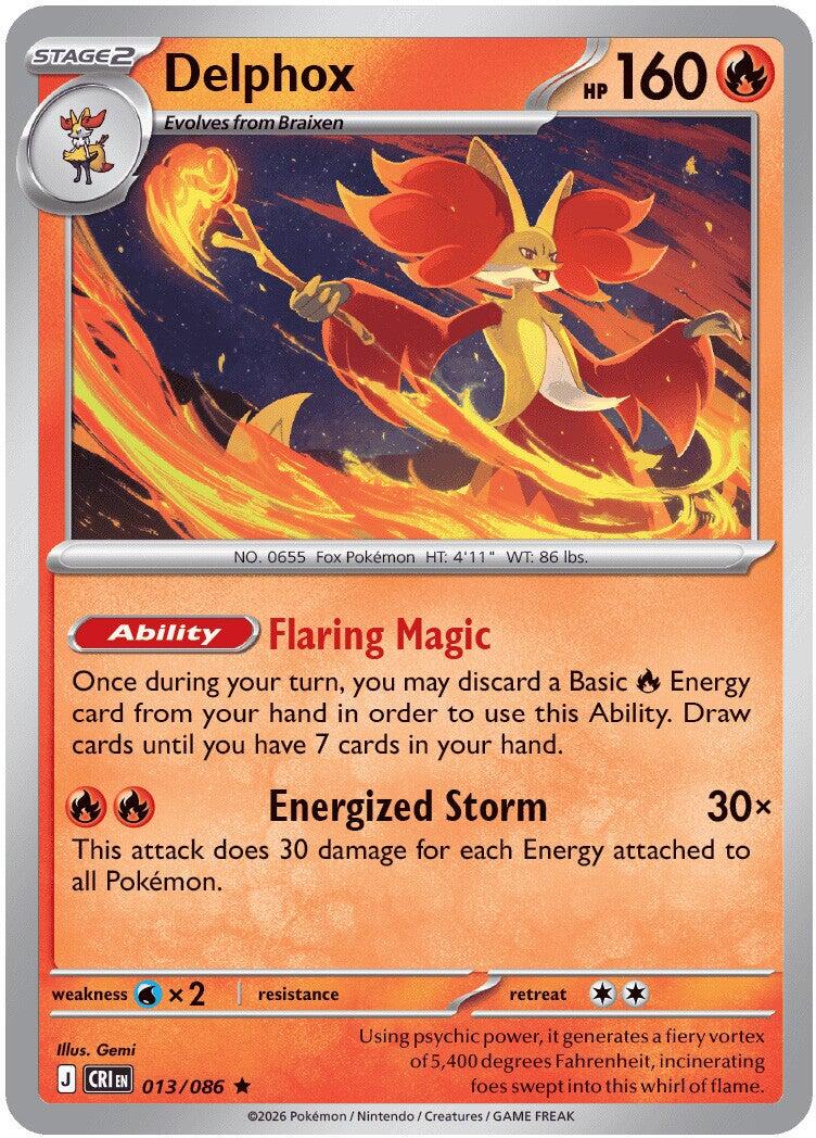 Delphox (013/086) (Deck Exclusive) [Mega Evolution: Chaos Rising] | Black Swamp Games
