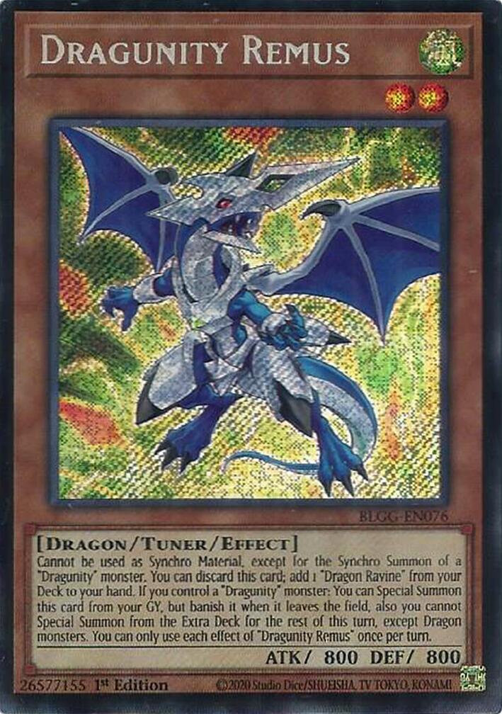 Dragunity Remus [BLGG-EN076] Secret Rare | Black Swamp Games