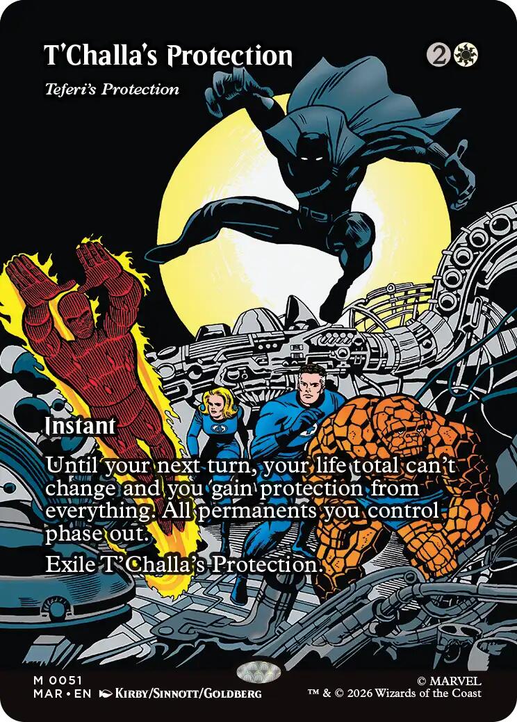 T'Challa's Protection - Teferi's Protection (Borderless) [Marvel Universe: Eternal-Legal] | Black Swamp Games