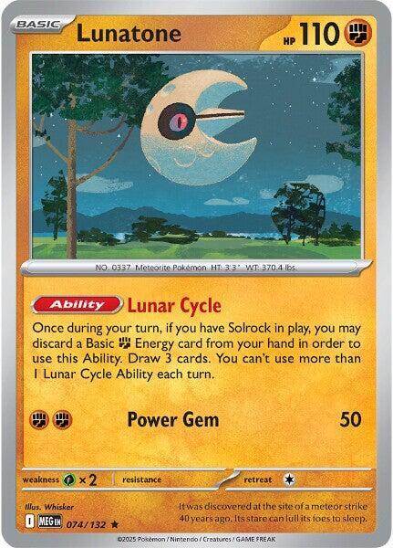 Lunatone (074/132) (Non-Holo) [Mega Evolution: Base Set] | Black Swamp Games