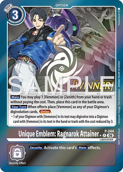 Unique Emblem: Ragnarok Attainer [P-244] (Official Store Tournament 2026 Vol. 3 Winner) [Promotional Cards] | Black Swamp Games