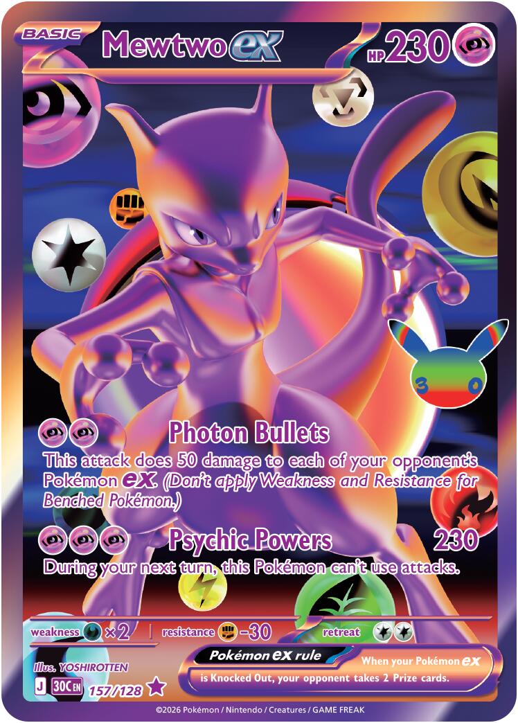 Mewtwo ex (157/128) [Mega Evolution: 30th Celebration] | Black Swamp Games