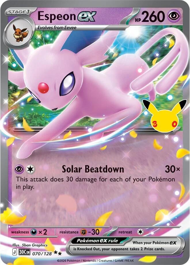 Espeon ex (070/128) [Mega Evolution: 30th Celebration] | Black Swamp Games
