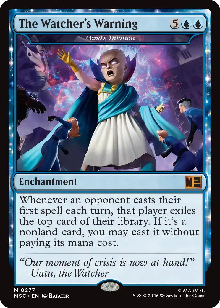 The Watcher's Warning - Mind's Dilation (Surge Foil) [Marvel Super Heroes Commander] | Black Swamp Games