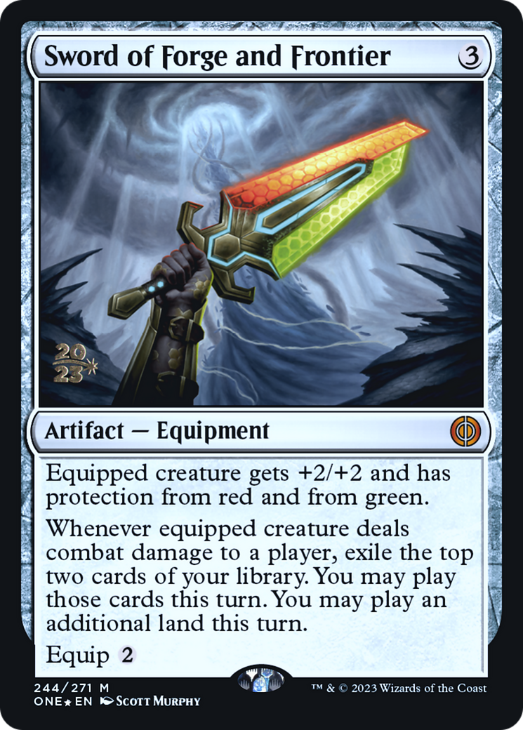 Sword of Forge and Frontier [Phyrexia: All Will Be One Prerelease Promos] | Black Swamp Games