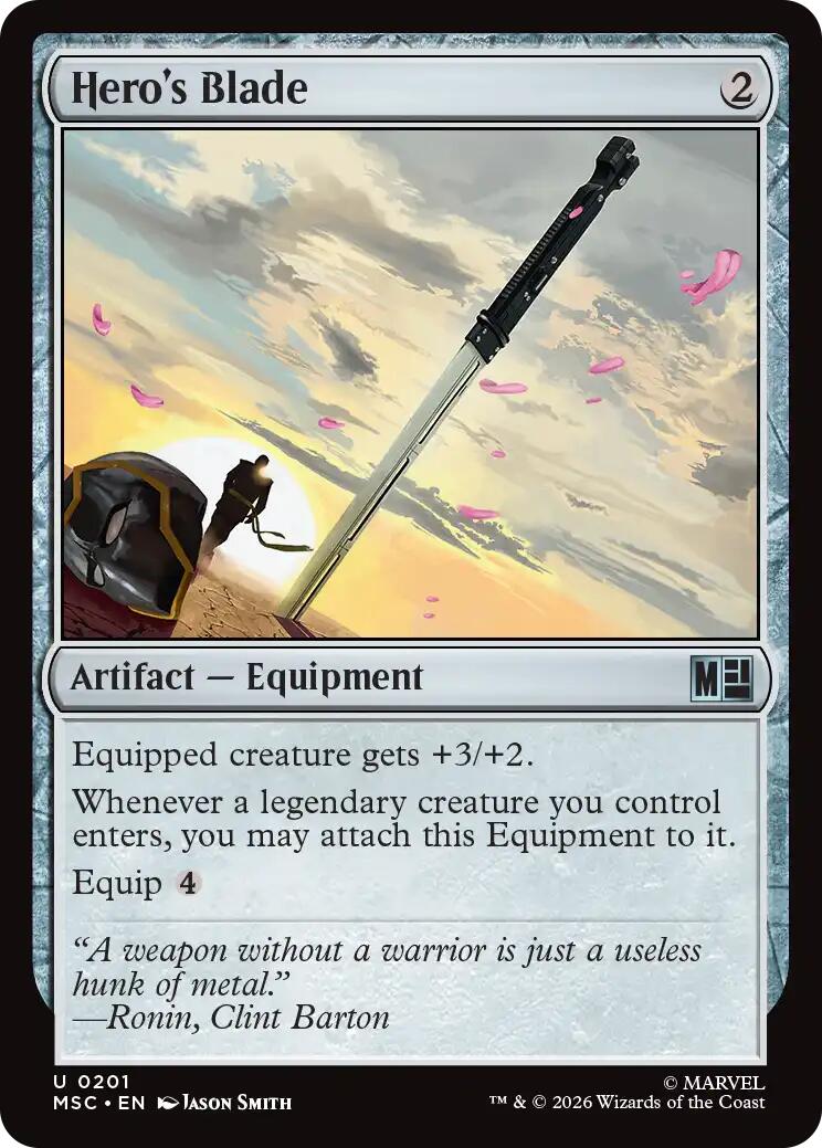 Hero's Blade (Surge Foil) [Marvel Super Heroes Commander] | Black Swamp Games