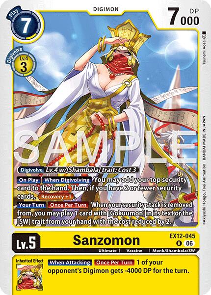 Sanzomon [EX12-045] [Digital World Shambala] | Black Swamp Games