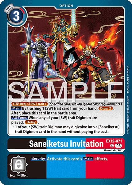 Saneiketsu Invitation [EX12-071] [Digital World Shambala] | Black Swamp Games