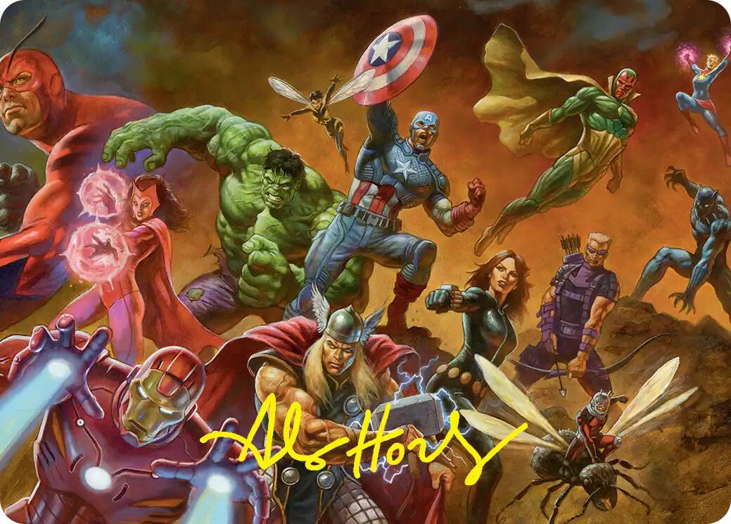 Avengers Assemble! Art Card (Gold-Stamped Signature) [Marvel Super Heroes Art Series] | Black Swamp Games