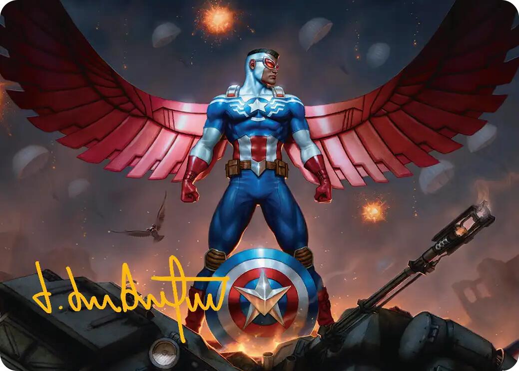 Captain America, Wings of Freedom Art Card (2/45) (Gold-Stamped Signature) [Marvel Super Heroes Art Series] | Black Swamp Games