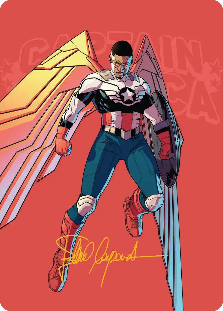 Captain America, Wings of Freedom Art Card (22/45) (Gold-Stamped Signature) [Marvel Super Heroes Art Series] | Black Swamp Games