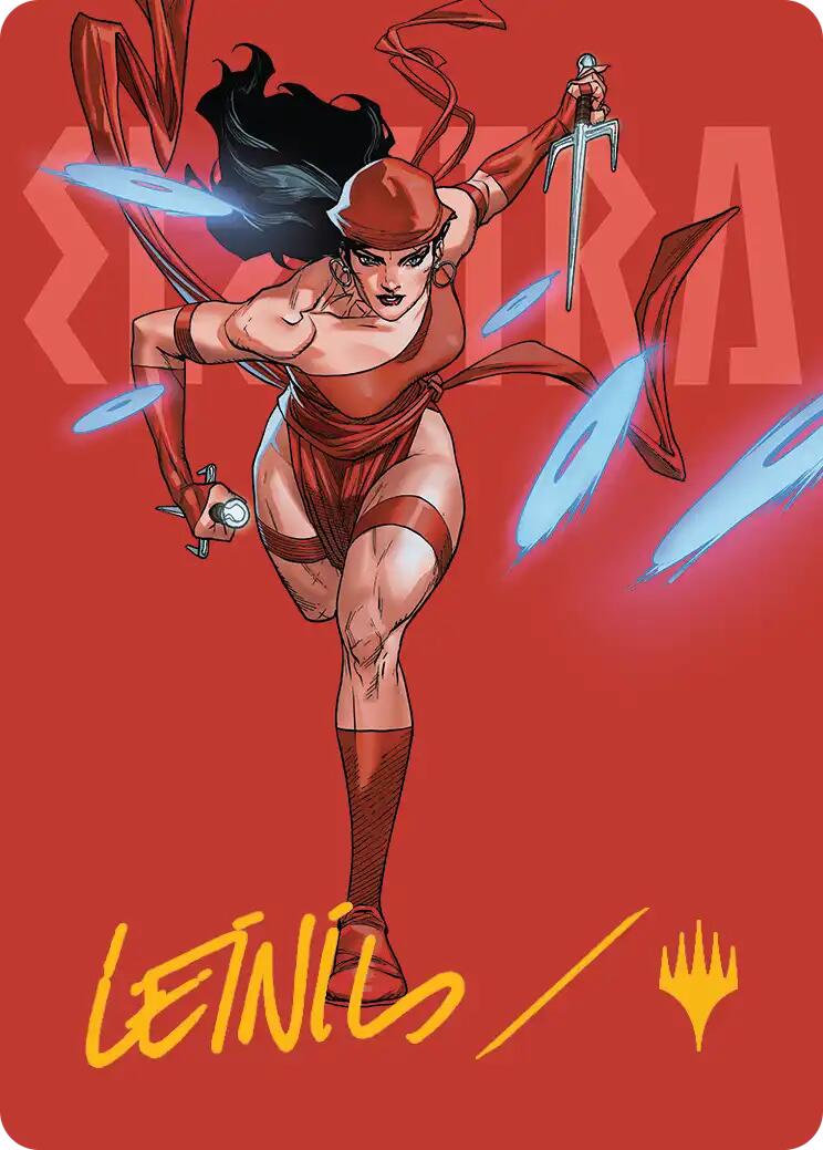 Elektra, Daughter of the Hand Art Card (Gold-Stamped Signature) [Marvel Super Heroes Art Series] | Black Swamp Games