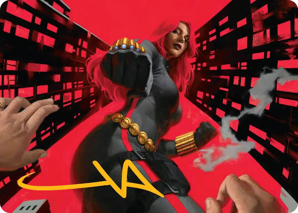 Black Widow, Deadly Hunter Art Card (Gold-Stamped Signature) [Marvel Super Heroes Art Series] | Black Swamp Games