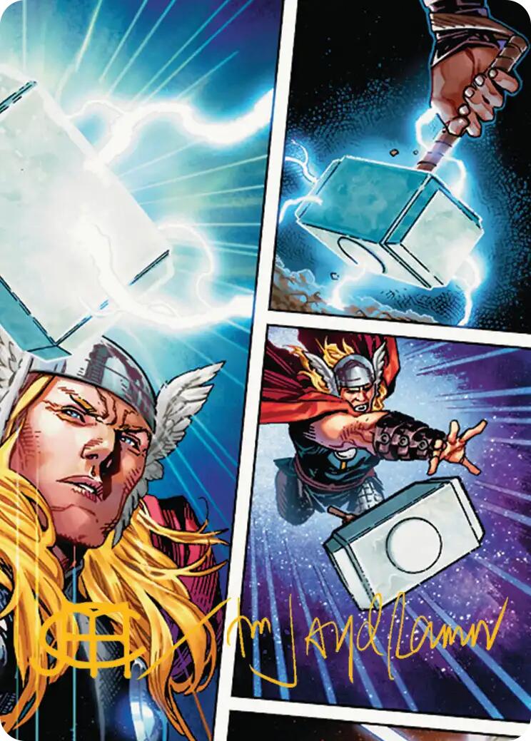 Mjolnir, Hammer of Thor Art Card (Gold-Stamped Signature) [Marvel Super Heroes Art Series] | Black Swamp Games