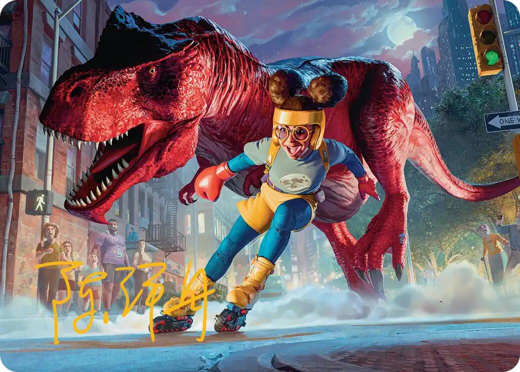 Moon Girl and Devil Dinosaur Art Card (Gold-Stamped Signature) [Marvel Super Heroes Art Series] | Black Swamp Games