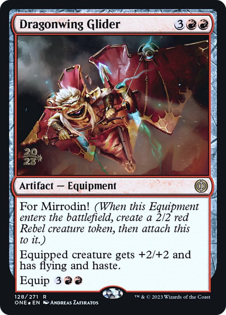 Dragonwing Glider [Phyrexia: All Will Be One Prerelease Promos] | Black Swamp Games